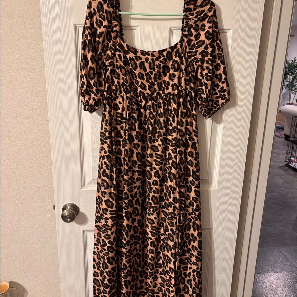 CJLA Leopard Print Dress - Brown & Black